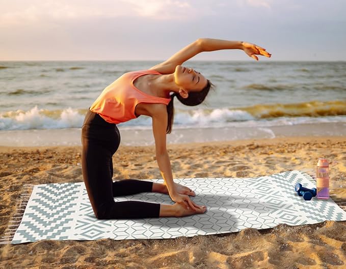 Cifupy Handmade Organic Yoga Mat made with Organic Cotton Yoga Mat - Non Slip Hand-Woven Foldable Yoga Rug Provides Excellent Comfort, Traction & Support for Indoor & Outdoor Use - 24 x 72 Inches