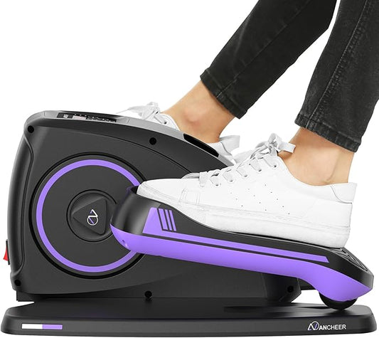 ANCHEER Under Desk Elliptical, Electric Ellipse Leg Exerciser While Sitting for Seniors Adults, Quiet Portable Motorized Seated Foot Pedal Exerciser with Remote Control for Home Office Use