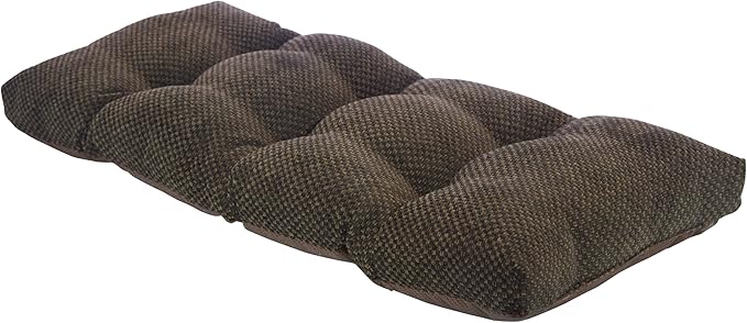 Klear Vu Corner Nook or Piano Seat Omega Non-Slip Tufted Bench Cushion for Indoor Furniture, Entryway Storage, Bay Window, 33 Inches, 21 Dark Brown