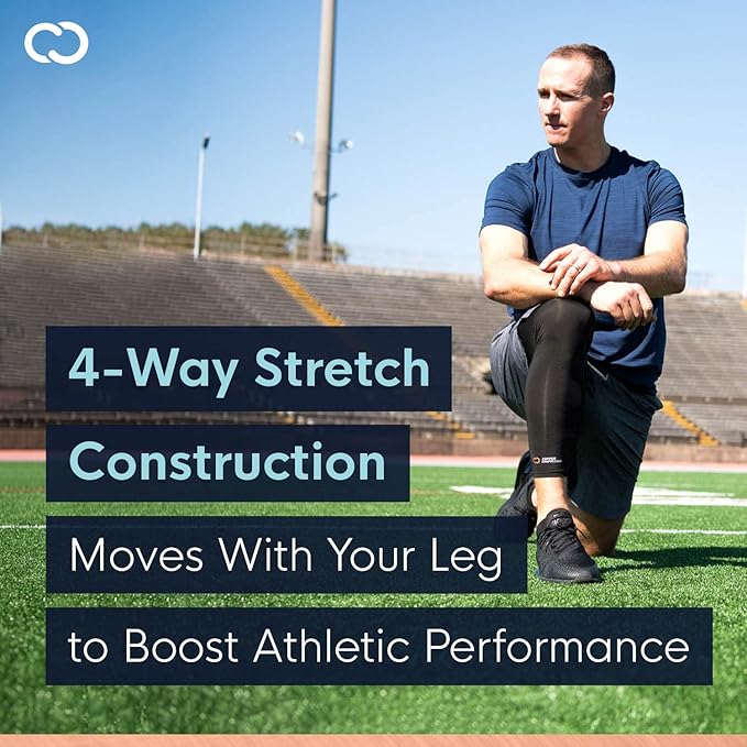 Copper Compression Leg Compression Sleeve - Copper Infused Knee Stabilizer Brace for Running, Meniscus Tear, ACL, MCL, Arthritis, Joint Pain Relief - Thigh & Calf Support for Men & Women