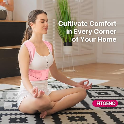 Fit Geno Posture Corrector for Women: Adjustable Lightweight Upper Back Brace for Neck Shoulder & Upper Back Pain Relief - Improve Posture Correct Hunchback Slouching Kyphosis Invisible Under Clothes (PLUS SIZE)