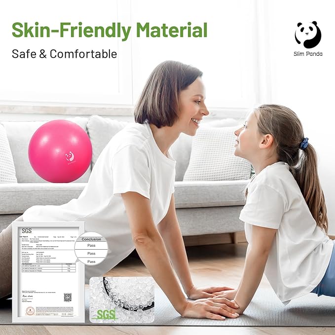 Slim Panda Pilates Ball, 9 Inch Small Exercise Ball, Anti Burst Mini Yoga Ball for Stability, Workout, Barre, Core Strength, Physical Therapy, Balance, Stretching