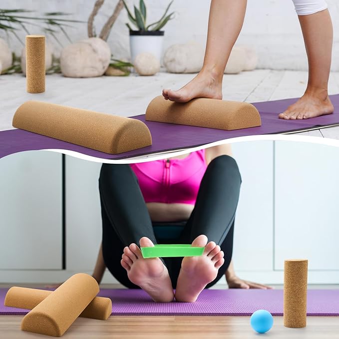 Soulchen Balance Board Trainer, Cork Foot Strengthener, Textured Natural Ankle Stability Trainer for Enhanced Foot Function, Balance Stability, Mobility Support, Improve Mobility and Prevent Falls