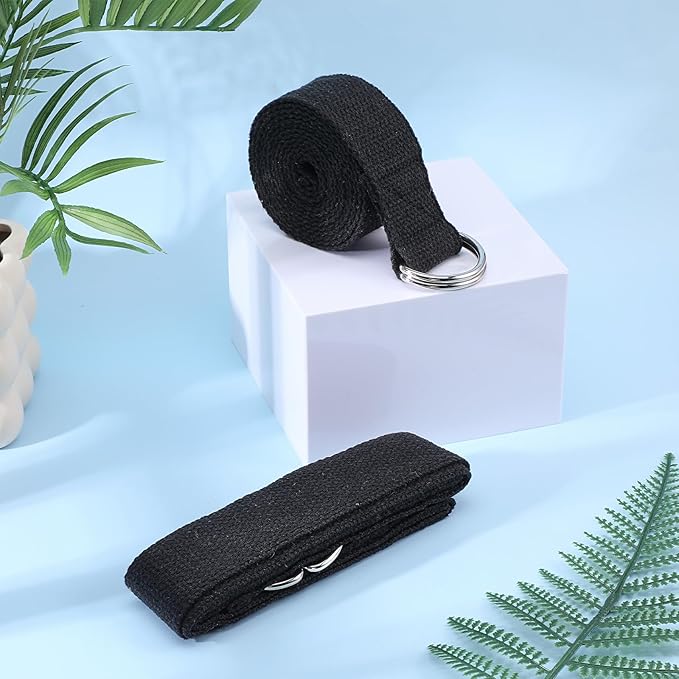 Molain 12 Pcs Yoga Strap, Non-Elastic Stretching Strap Yoga Straps for Stretching Bulk 6ft Exercise Stretch Band with Metal D Ring, Adjustable Stretch Belt for Women Men Pilates, Gymnastics, Dance