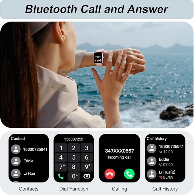 Smart Watch, Smartwatch for Men Women 110 Sport Modes Fitness Watch, Smart Watches with Sleep Heart Rate Monitor, Pedometer, IP68 Waterproof for iOS Android