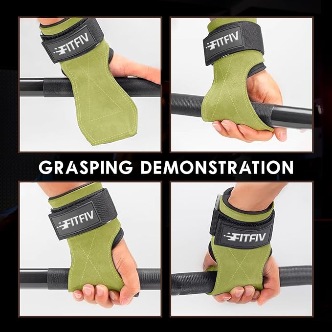 Weight Lifting Wrist Strap, Double Leather Weightlifting Wrist Straps for Gym Strength Training, Neoprene Padded Wrist Wraps - for Men & Women (Pair)