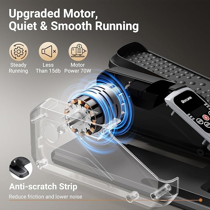 Under Desk Elliptical Exercise Machine, Electric & Portable Ellipse Leg Exerciser, Quiet Seated Pedal Elliptical for Seniors Adult with Remoter, 12 Adjustable Speeds, 2 Modes for Home Office