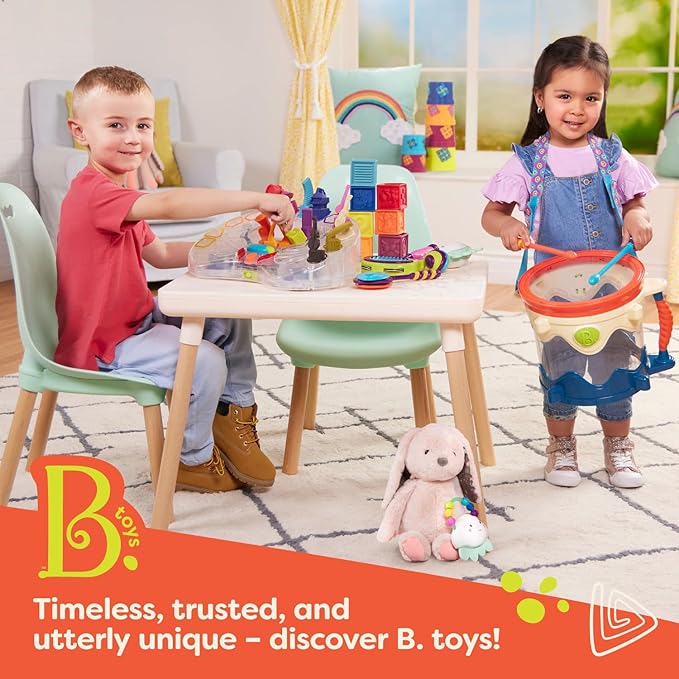 B. toys – Balance Beam for Kids – Musical Games & Activities – 5 Sensory Stones, 8 Wavy Beams & 1 Musical Pod – Indoor & Outdoor Active Play – 3 Years + – Balance & Groove Set