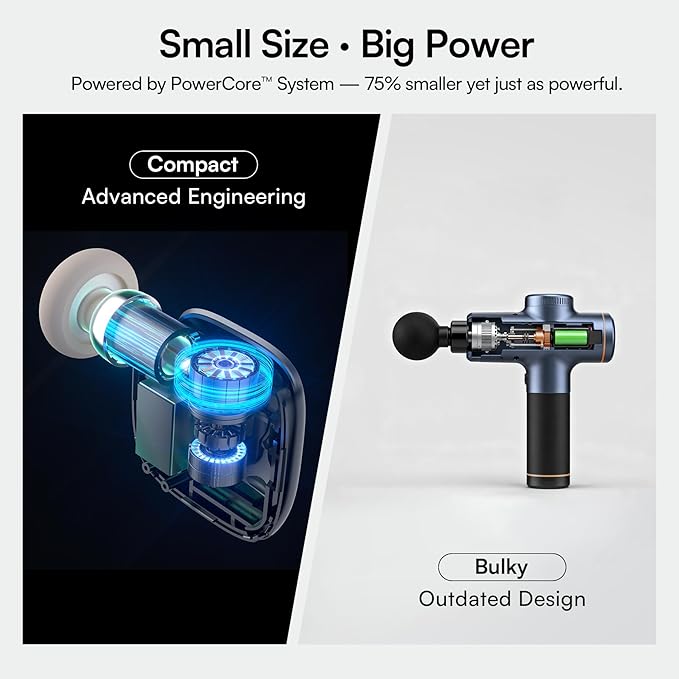 INIA Mini Massage Gun - Ultra-Portable Massager Gun for Muscle Pain Relief, Deep Tissue Percussion Massager with 3 Attachments, Quiet & Lightweight, Gifts for Men Women