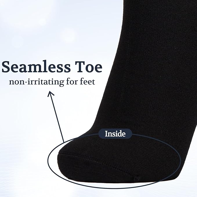 +MD Diabetic Socks for Men Women 6 Pairs,Non-Binding Top Extra Wide Ankle/Crew Socks, for Edema Circulator 9-11 10-13 13-15