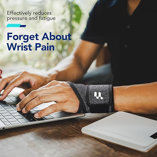 2 x Wrist Brace with Soft Thumb Opening for Mild Carpal Tunnel Tendonitis Arthritis Sprains (Not for Thumb), Compression Hand Brace for Women Men, Wrist Support Strap for Sports Work Typing Sleeping