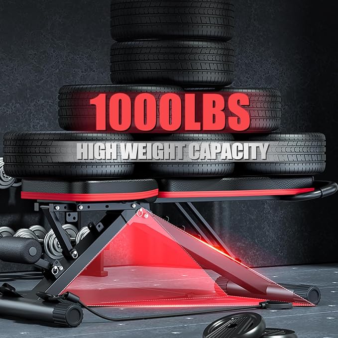 ALSO GO Adjustable Weight Bench 1000LBS, 14-in-1 Muti-Functional Workout Benches, Full Body Bench with Leg Extension & Preacher Curl Pad, Foldable Incline Decline Bench Press for Home Gym