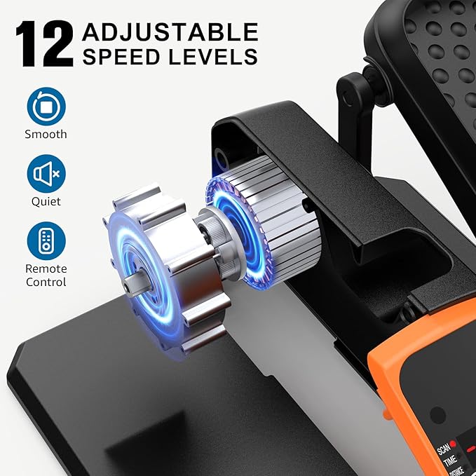 VIVURN-018 Under Desk Elliptical 5 Mode 12 Speed Low Impact Mini Electric Leg Exerciser As Seen on TV While Sitting for Seniors with Non-Slip Mat Quiet&Portable Seated Elliptical for Home and Office