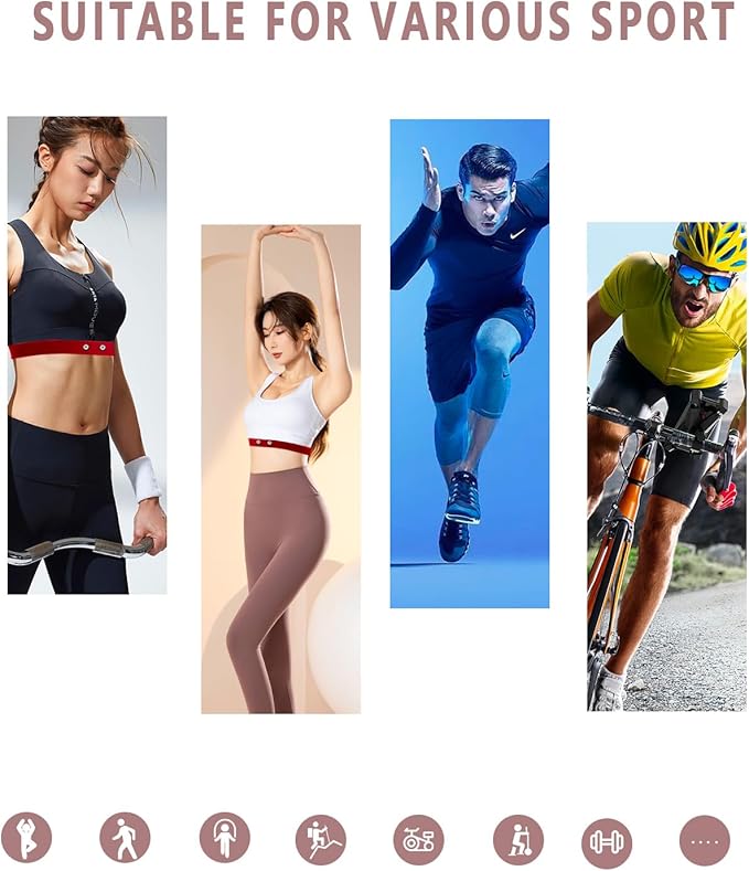 Fitcent Heart Rate Monitor Chest Replacement Strap Adjustable Soft Belt Compatible for Myzone MZ-3 MZ-1 (Not for Myzone Switch)