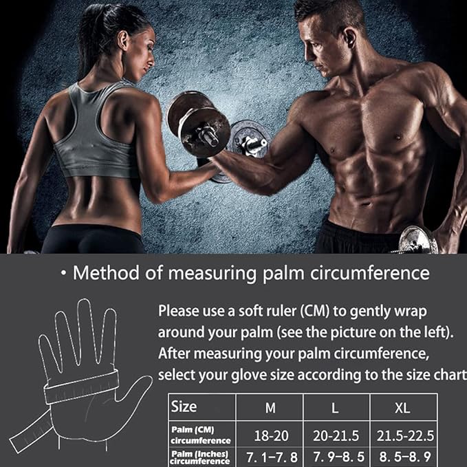 Workout Gloves for Men and Women, Breathable Lightweight Weight Lifting Gloves with Wrist Wrap Support, Excellent Grip Full Palm Protection for Weightlifting Fitness Training Climbing Gym
