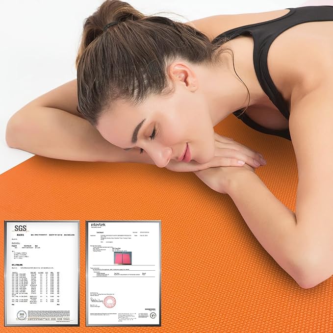 Hatha Yoga Thick TPE Yoga Mat 72"x 27"x1/3 inch Non Slip Eco Friendly Exercise Mat for Yoga Pilates & Floor Workouts