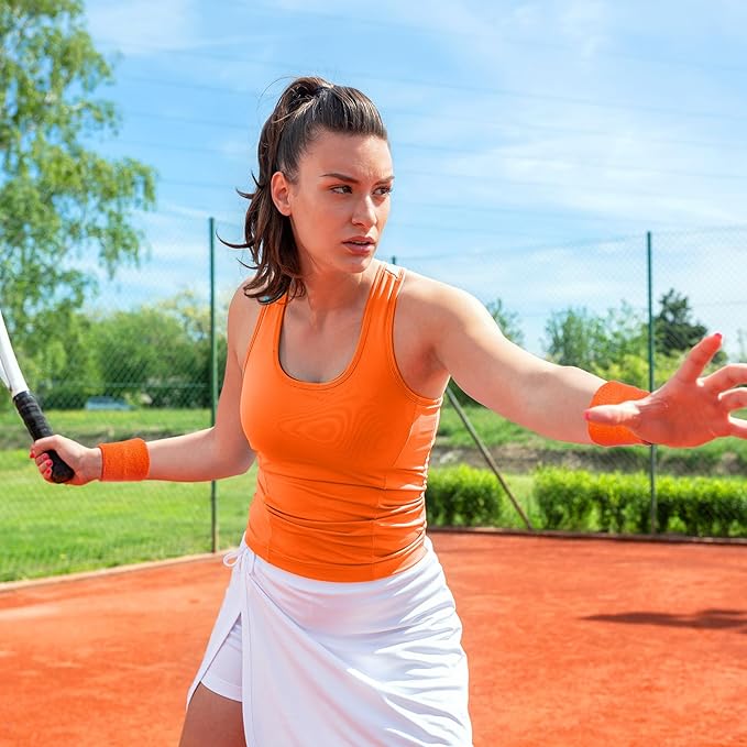 12 Pack Sweatbands Sports Wristband Cotton Sweat Band for Men and Women, Good for Tennis, Basketball, Running, Gym, Working Out