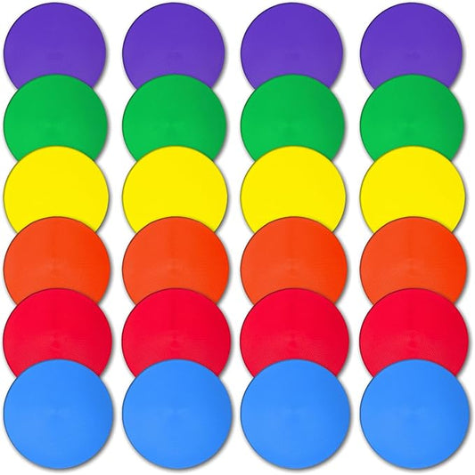 9 Inch Colored Poly Spot Marker 12 Pcs, Non-Slip Rubber Agility Markers Flat Field Cones Floor Dots for Football, Basketball Training Markers, Dance Practice and Drills with Flat Cones Points