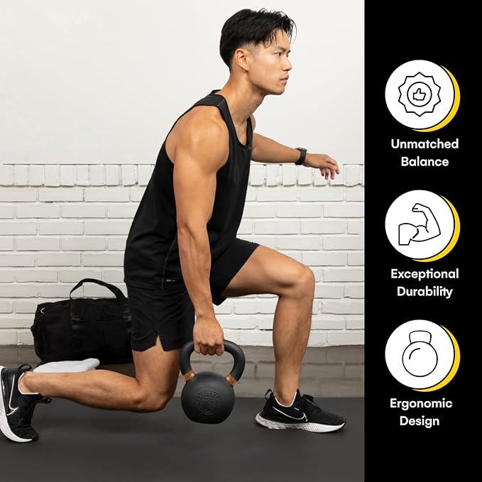 Kettlebell Kings Powder Coated Kettlebell Weights - 9-97 lb Strength Training Kettlebells for Men and Women - Hand Weights Workout Gym Equipment - Weights Set for Home Gym- New