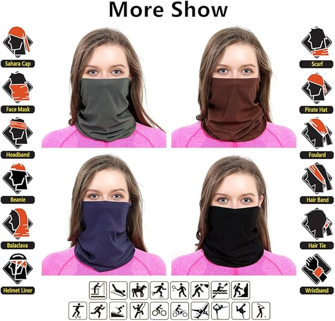 Neck Gaiter Headband Headwear Head Wrap Face Mask Magic Scarf Bandana for Men and Women