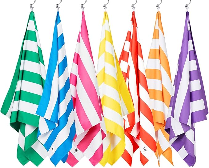 Dock & Bay Beach Towel - Quick Dry, Sand Free - Compact, Lightweight - 100% Recycled - Includes Bag - Cabana - Bondi Blue - Extra Large (200x90cm, 78x35)