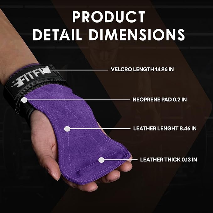 Weight Lifting Wrist Strap, Double Leather Weightlifting Wrist Straps for Gym Strength Training, Neoprene Padded Wrist Wraps - for Men & Women (Pair)