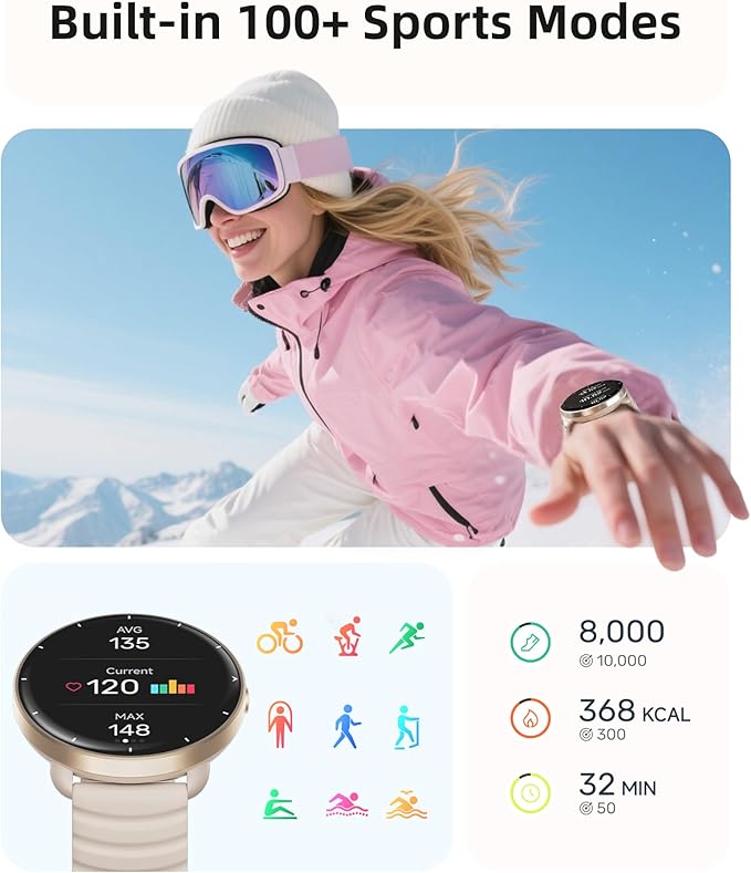 Parsonver Swimming Smart Watch, 5ATM Waterproof for Pool & Open Water, Built-in GPS & Compass, AMOLED Fitness Tracker with 100+ Sports Modes, Heart Rate & Sleep Monitor, AI Swim Analysis, French Grey