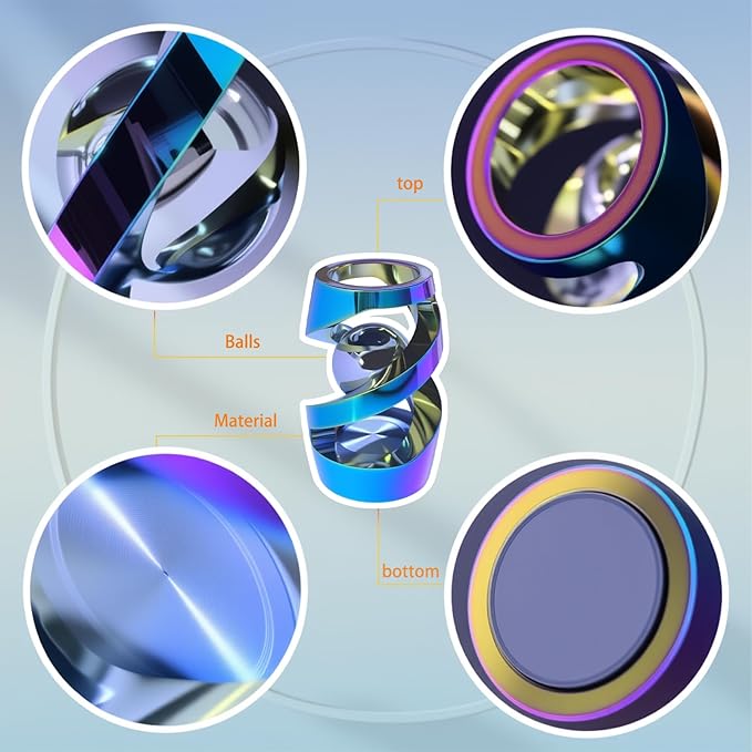 Metal Fidget Toy, Fidget Spinners, Adult Fidget Toys, Fidgets for Anxiety and Stress, Desk Adult Fidgeting Stress Relief Gift (Colorful)