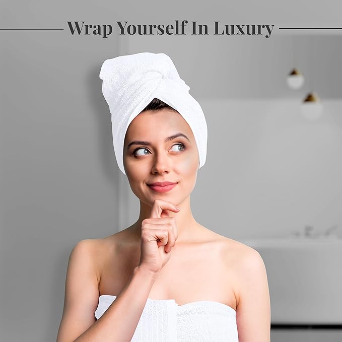 Tens Towels Pack of 4 Extra Large Bath Towels 30 x 60 Inches, 100% Cotton, Larger & Lighter Weight, Quicker to Dry, Super Soft and Absorbent, Perfect for Bathroom, White