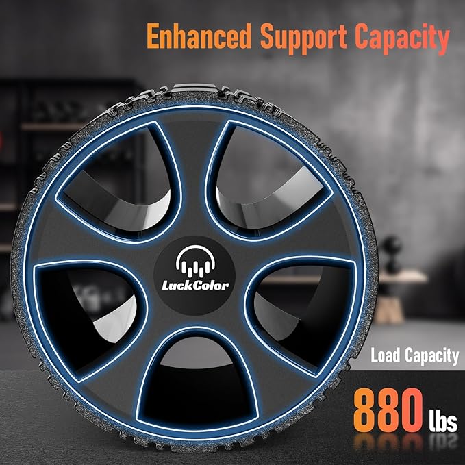 Back Roller, Back Wheel Targeted Back Pain Relief, Yoga Wheel Muscle Massage, Foam Roller for Trigger Point Therapy Physical, Stretching & Exercise, 880lbs Capacity, 10 Inch (Black+Black)