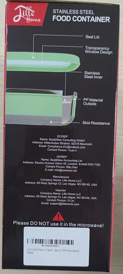 Lille Home Leak Proof Salad Container Stainless for Lunch - Snack Containers Steel - Ideal for Educational Settings & Daycare - Nesting Trio with Silicone Lids - 47oz+30oz+16oz - Blue