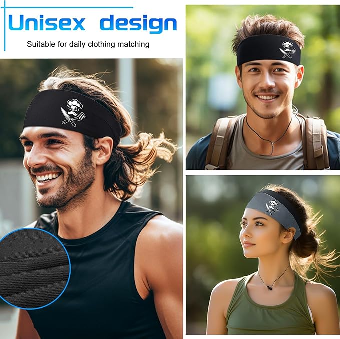 3Pcs Men Sports Headbands Sweat Bands for Men Women Sweatbands