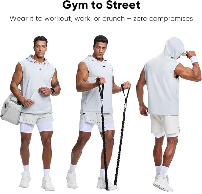 HOTSUIT Sauna Shirt for Men Anti-Rip Men's Heat Trapping Pullover Vest Hoodies Tank Top for Boxing Exercise