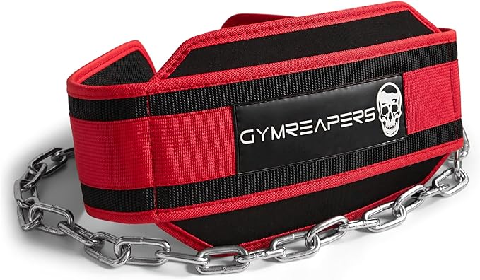 Gymreapers Dip Belt With Chain For Weightlifting, Pull Ups, Dips - Heavy Duty Steel Chain For Added Weight Training