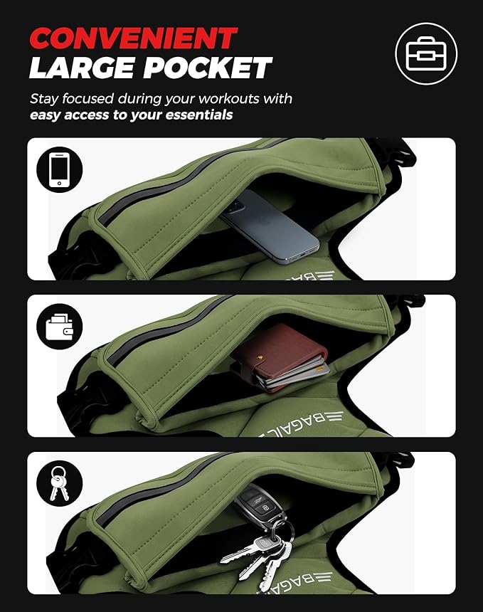 BAGAIL Adjustable Weighted Vest, 4-10lb/12-18lb/20-32lb Rucking Vest for Women & Men with 6 Weights & Large Pocket, Weight Vest for Home Workouts, Running, Walking and Strength Training