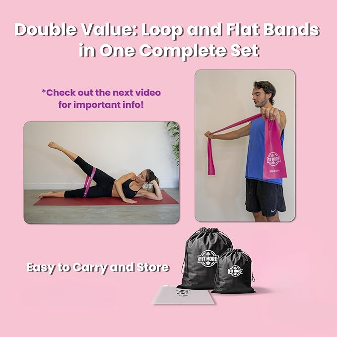 Resistance Bands for Women with Online Workouts Included - Loop & Flat Bands | Ideal for Home Fitness, Pilates, Yoga, Rehab, Tone & Sculpt