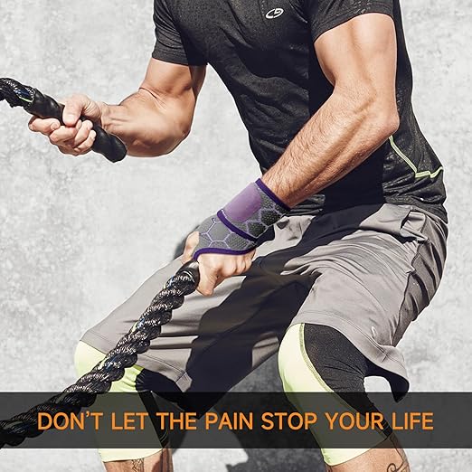 Sport Slim Wrist Wrap - Wrist Brace for Carpal Tunnel Relief, Neoprene-Free Compression Wrist Support for Workout, Adjustable Wrist Guards Fit Right Left Hand (Saruk Grey, 2 Pack)