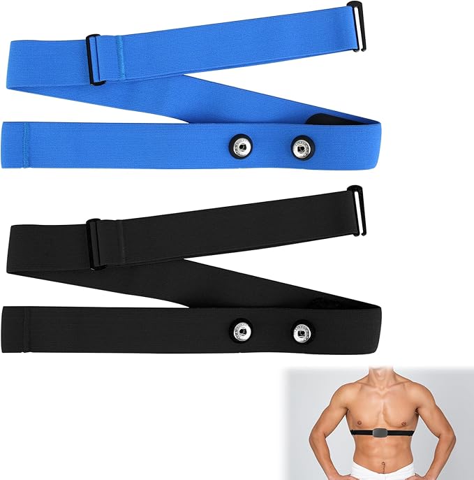 2 Pack Heart Rate Monitor Chest Strap Replacement, Adjustable Heart Rate Monitor Chest Band Compatible with H10 H9 H7, Cycling & Running Fitness Accessory for Men&Women, Fit for Daily Training
