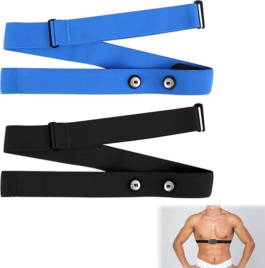 2 Pack Heart Rate Monitor Chest Strap Replacement, Adjustable Heart Rate Monitor Chest Band Compatible with H10 H9 H7, Cycling & Running Fitness Accessory for Men&Women, Fit for Daily Training