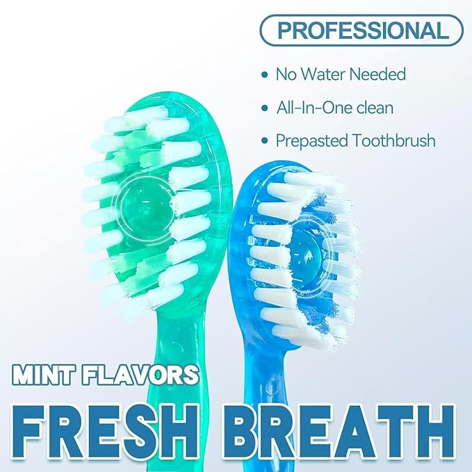 26Pack 5 in 1 Toothbrush & Floss,5 in 1 mini Toothbrush & Floss & Tongue Scraper & Toothpick Set,Disposable Toothbrushes with Toothpaste, Portable Oral Care for Travel Work (1bag) (1 Bag)