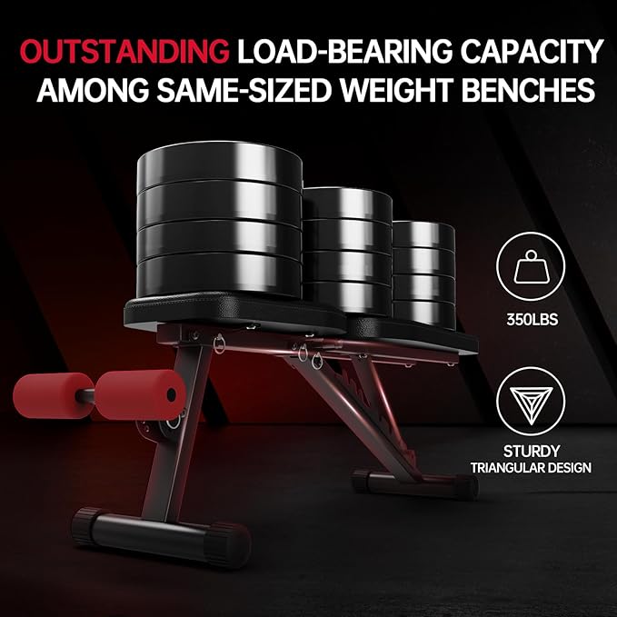 PASYOU Adjustable Weight Bench Full Body Workout Multi-Purpose Foldable Incline Decline Exercise Workout Bench for Home Gym