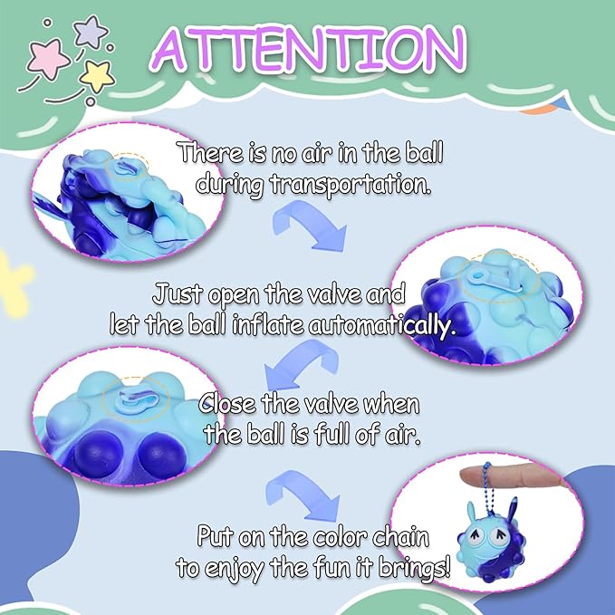 9 Pack Pop Toy Party Favors for Birthday, Pop Fidget Toys Bulk 3D Stress Ball, Prize box Sensory Toys Bulk Squeeze Toys, Easter Basket Stuffers, Classroom Prizes Stocking Stuffers for Adults Toddler