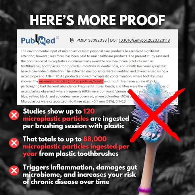 PRIMALS Horse Bristle & Bamboo Toothbrush (4-Pack) - Luxurious & Soft Horse Bristles - Fully Biodegradable - Plastic & Nylon Free - Quick Dry Design