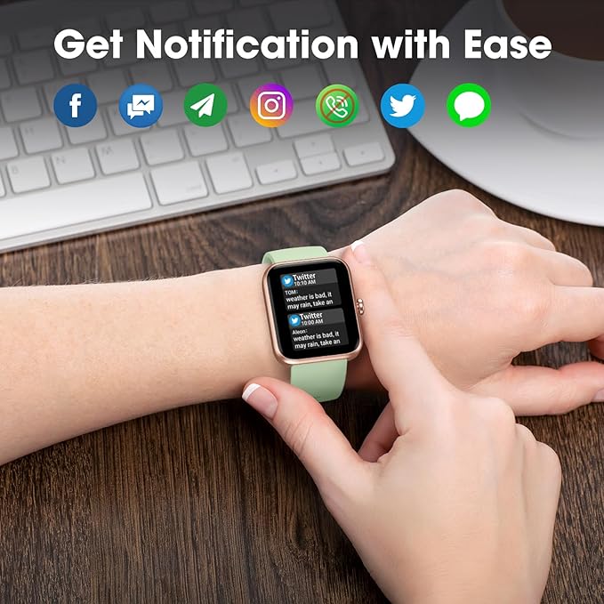 Smart Watch, Fitness Tracker with Heart Rate Monitor, Blood Oxygen, Sleep Watch, 41mm Touchscreen Smartwatch for Android iOS Swimming Waterproof Pedometer Step Calories Tracker for Women Men