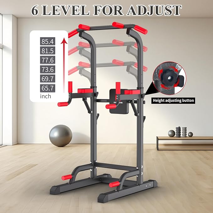 K KiNGKANG Power Tower Dip Station, Multi-Function Assistive Trainer Pull Up for Home Gym Muscle Building and Beginner Exercises,Load 450LBS