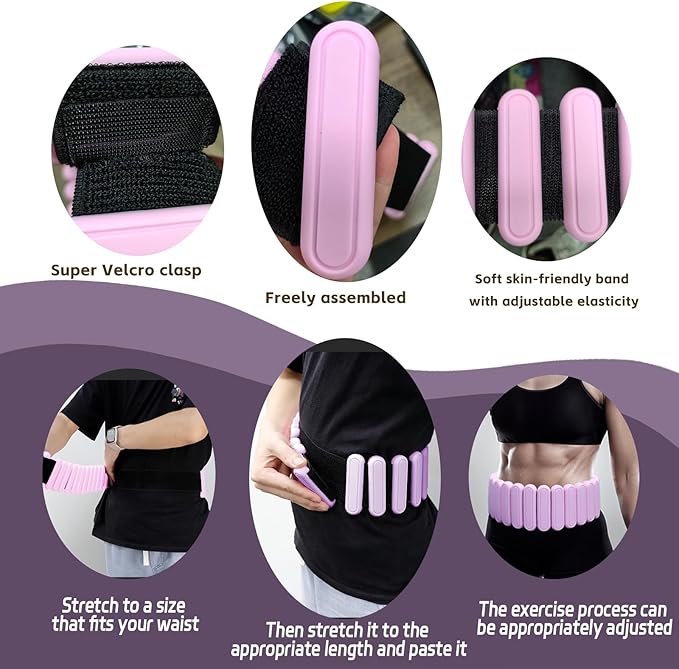 Silicone Adjustable Weighted Belt for Women & Men – DIY Weighted Walking & Exercise Belt with Removable Weights – Gym, Strength Training, Yoga, Hiking – Free Weight Adjustment for Wrist & Ankle