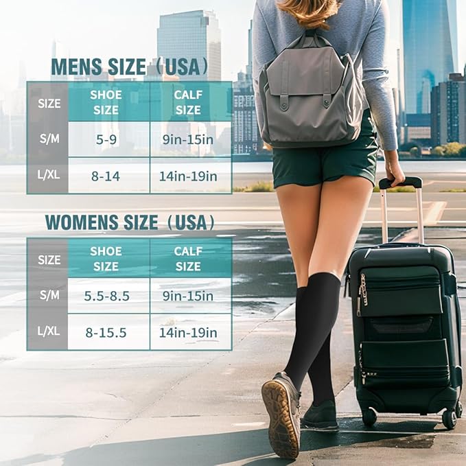 BLUEENJOY Copper Compression Socks for Women & Men (6 pairs) - Best Support for Nurses, Running, Hiking, Recovery