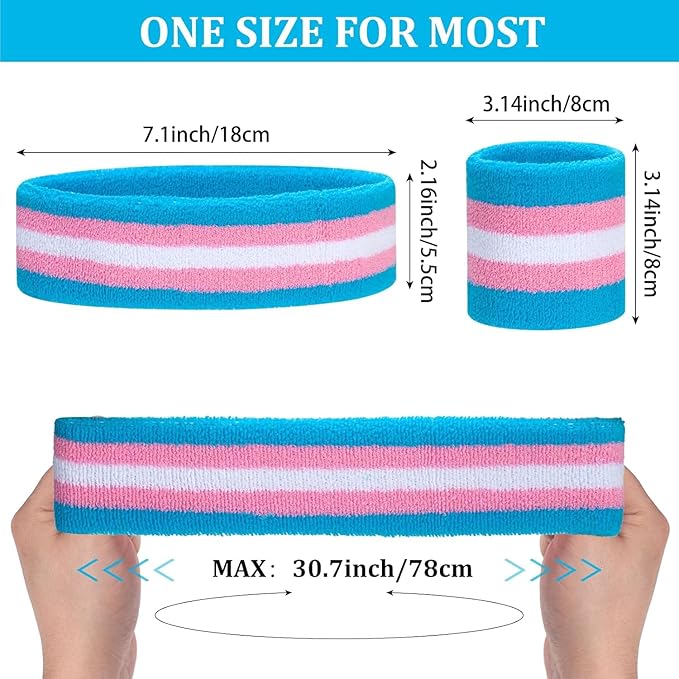 ONUPGO 6 Pieces Sweatbands Set - Sports Headbands Wristbands for Men & Women,Cotton Terry Cloth Sweatband for Tennis,Basketball,Gym,Working Out - Moisture Wicking Elasticity