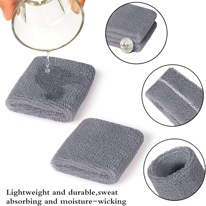 24 Pcs Neon Sweatbands Set Include 8 Pcs Sports Headband and 16 Pcs Cotton Wristbands 80s Neon Sweat Bands Bulk for Gym, Tennis, Basketball, Running, Exercise