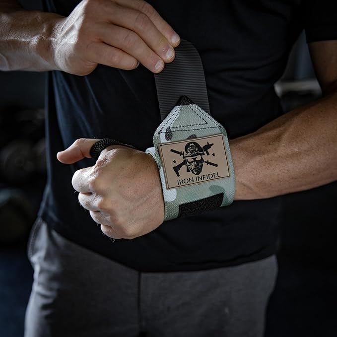 Iron Infidel Wrist Wraps for Weightlifting - 18" and 24" Heavy Duty Support for Working Out, Gym Accessories for Men - Use for Lifting, Crossfit, Fitness, Exercise, Bench Press, Powerlifting